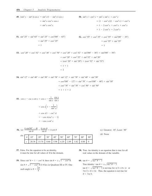 C H A P T E R 5 Analytic Trigonometry