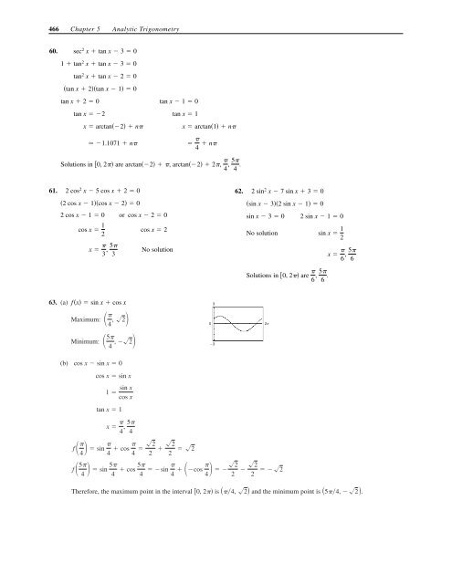 C H A P T E R 5 Analytic Trigonometry