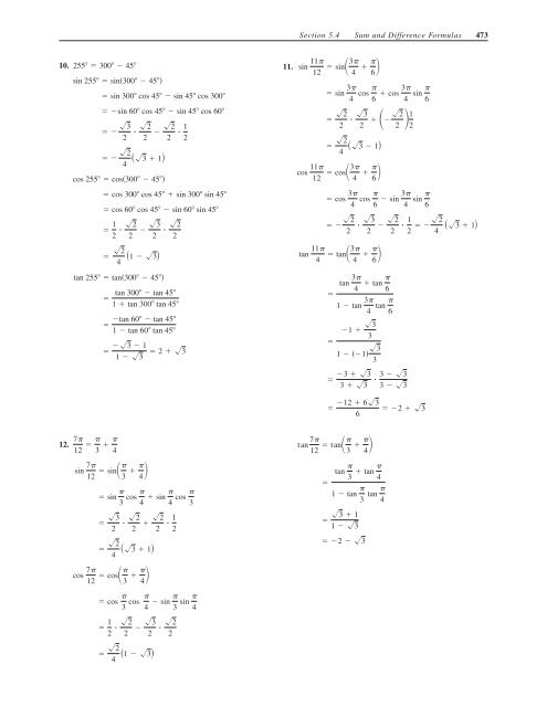 C H A P T E R 5 Analytic Trigonometry