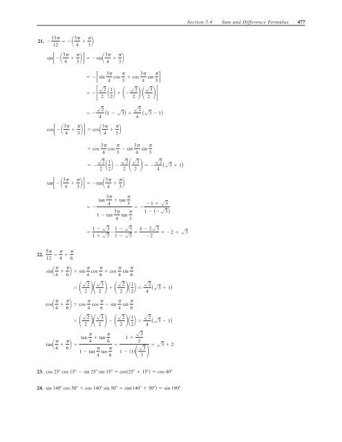 C H A P T E R 5 Analytic Trigonometry