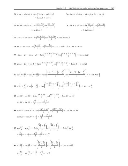 C H A P T E R 5 Analytic Trigonometry