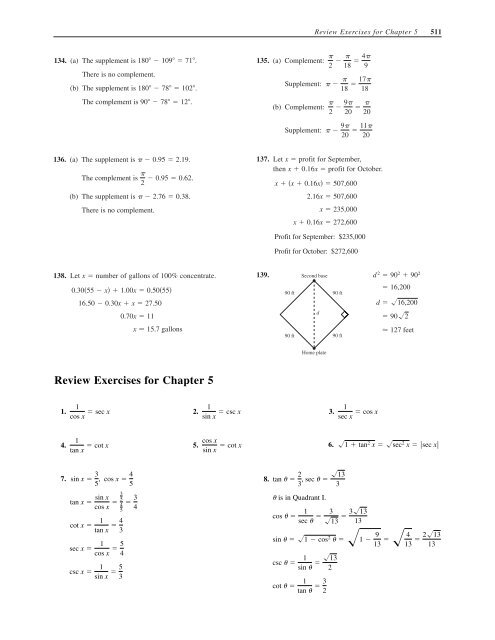 C H A P T E R 5 Analytic Trigonometry