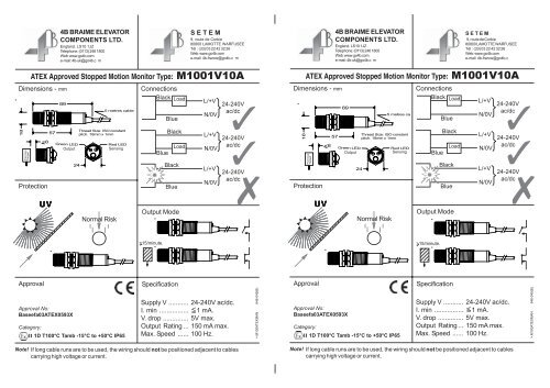 M1001V10A - 4B Braime Elevator Components
