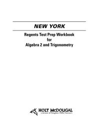 New York Regents Test Prep Workbook for Algebra - Holt McDougal ...