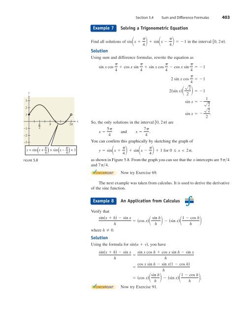 Sum and Difference Formulas Exploration