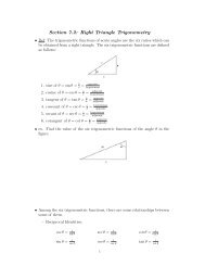 Section 7.2: Right Triangle Trigonometry