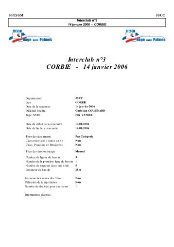 Interclub Corbie - Commission Nationale Nage Avec palmes