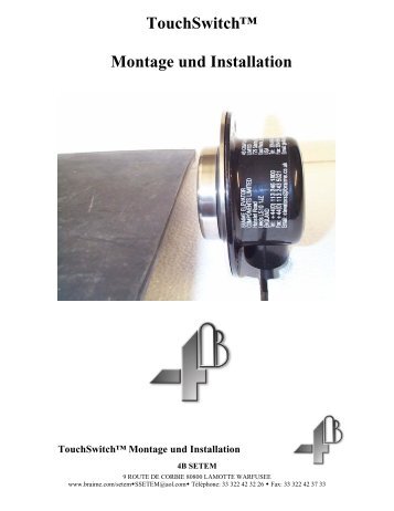 TouchSwitch™ Montage und Installation - 4B Braime Elevator ...