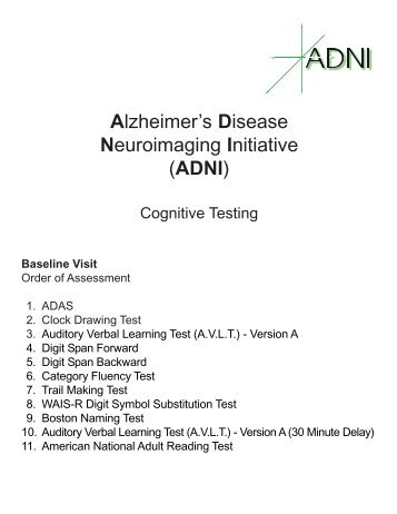 ADNI BL Cog Testing Worksheets.pmd