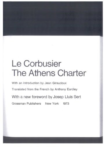 Le Corbusier The Athens Charter