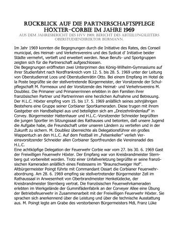 Rückblick Städtepartnerschaft Höxter-Corbie - Heimat- und ...