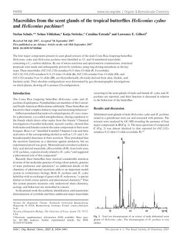 Macrolides from the scent glands of the tropical butterflies ...