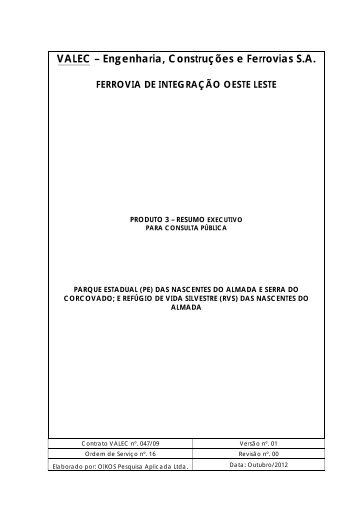 VALEC – Engenharia, Construções e Ferrovias S.A. - Secretaria do ...