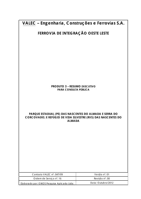 VALEC – Engenharia, Construções e Ferrovias S.A. - Secretaria do ...