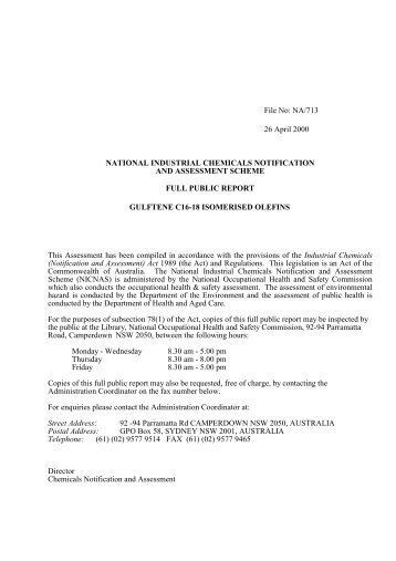 GULFTENE C16-18 ISOMERISED OLEFINS - NICNAS