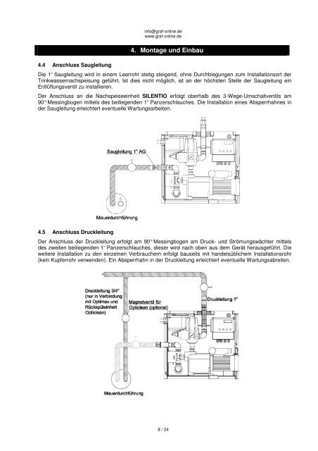 Anleitung für Einbau und Wartung GRAF Trinkwasser