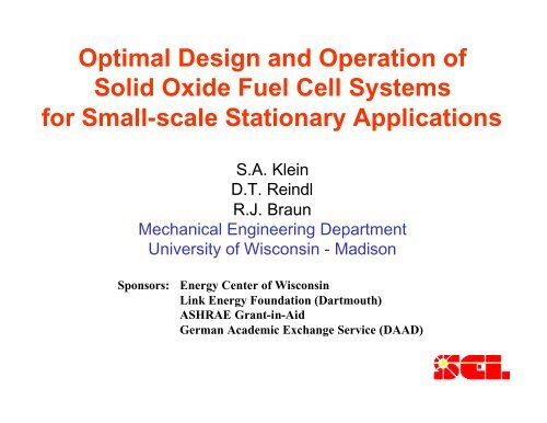 Optimal Design and Operation of Solid Oxide Fuel Cell Systems for ...