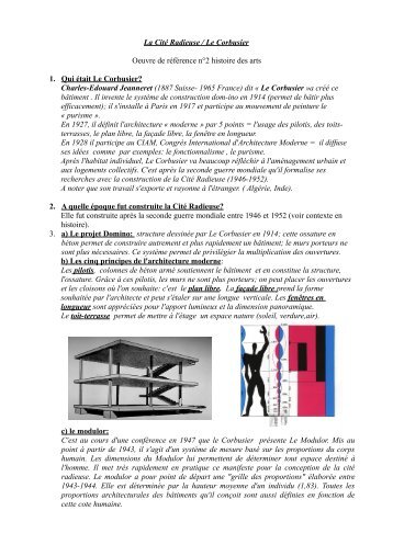 La Cité Radieuse / Le Corbusier Oeuvre de référence n ... - page type