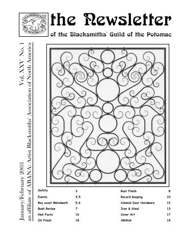 January/February - BGOP - Blacksmiths' Guild of the Potomac