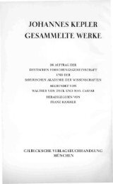 JOHANNES KEPLER GESAMMELTE WERKE