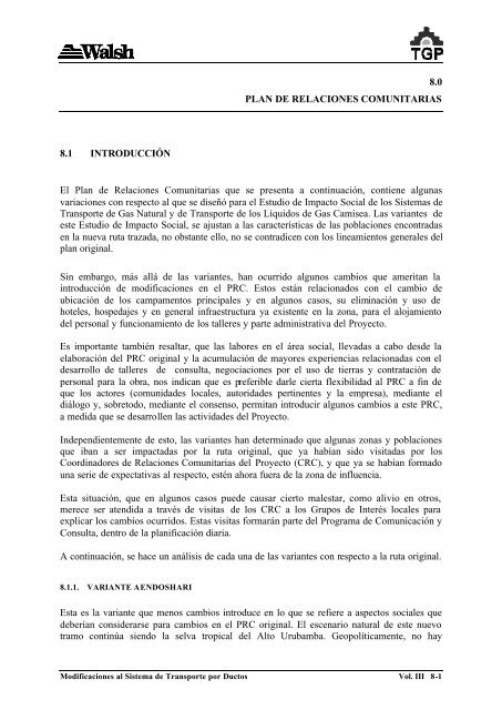 volumen iii plan de manejo ambiental - Ministerio de Energía y Minas