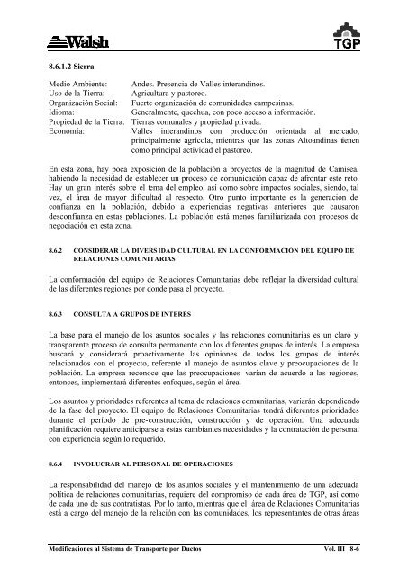 volumen iii plan de manejo ambiental - Ministerio de Energía y Minas