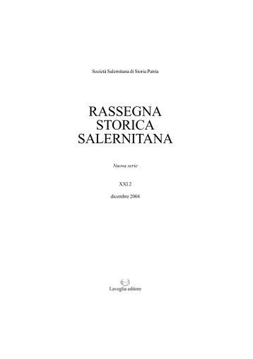 Rassegna Storica Salernitana n° 42 - Lavegliacarlone.it