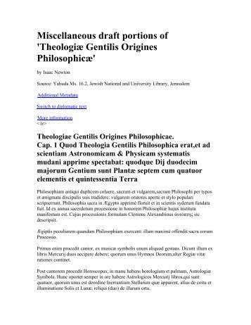 Theologiæ Gentilis Origines Philosophicæ