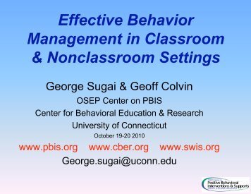 5.4 George Sugai & Geoff Colvin - Effective Behavior Management ...