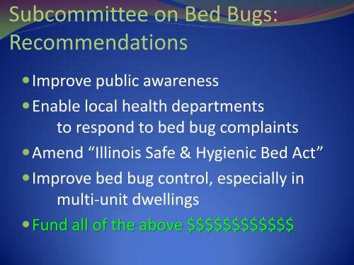 Bed Bugs: - Dr. Curt Colwell, IDPH - ASPCRO