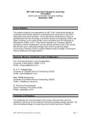 MIT 3100: Instructional Design for eLearning SYLLABUS (Draft to be ...