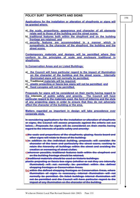 Revised Deposit Plan - Wychavon District Council