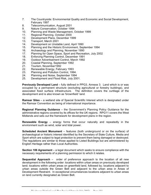 Revised Deposit Plan - Wychavon District Council