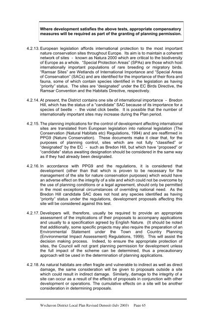 Revised Deposit Plan - Wychavon District Council