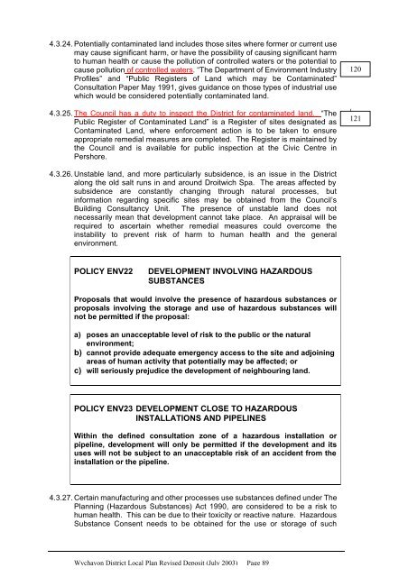 Revised Deposit Plan - Wychavon District Council