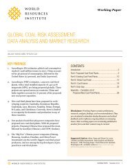 GLObAL COAL RISK ASSESSmENT - World Resources Institute