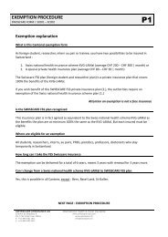 Exemption procedure | FORM SC002 - Swisscare