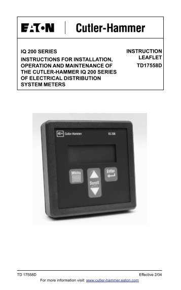 Instruction Manual - IQ210-220-230 Meter.pdf - Eaton Canada