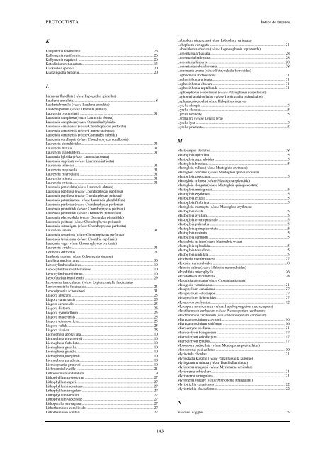 Lista de especies marinas de Canarias. Algas, Hongos