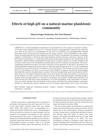 Effects of high pH on a natural marine planktonic community