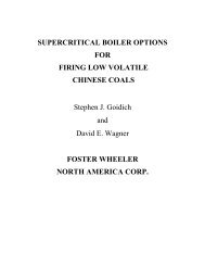 Supercritical Boiler Options for Firing Low Volatile ... - Foster Wheeler