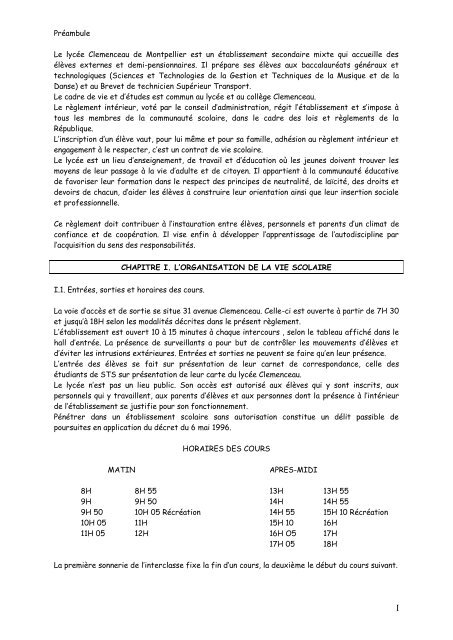 Le lycée Clemenceau de Montpellier est un établissement ...