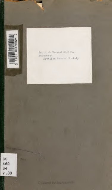 Scottish Record Society. [Publications] - Electric Scotland