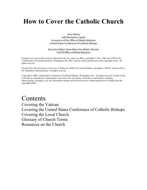 How to Cover the Catholic Church - United States Conference of ...