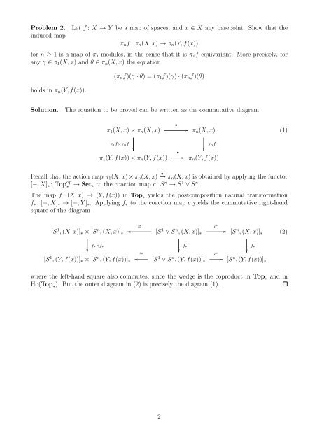 Math 527 - Homotopy Theory Spring 2013 Homework 3 Solutions ...