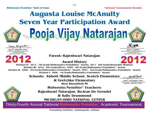 NATIONAL MATHEMATICS PENTATHLON®