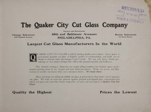 The Quaker City Cut Glass Co. E PHILADELPHIA PA. - Corning ...