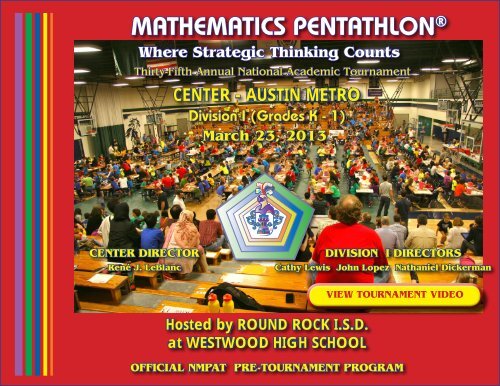Pre-Program - Texas Austin Metro National Center - Mathematics ...