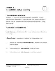 Lesson 2 Social Skill: Active Listening - Trainer Counselor for T4C