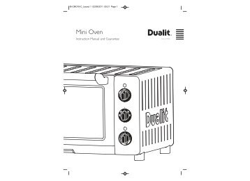 Mini Oven Manual - Dualit